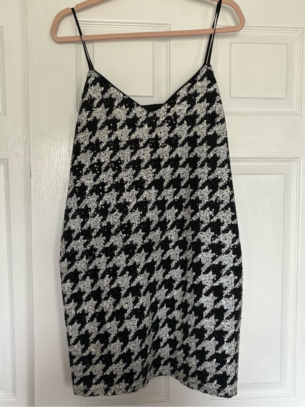 Express Black Dress with Branded Neckline